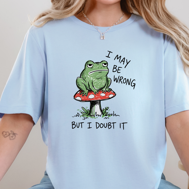 Wholesale I May Be Wrong Frog Graphic Tee - Baby Blue