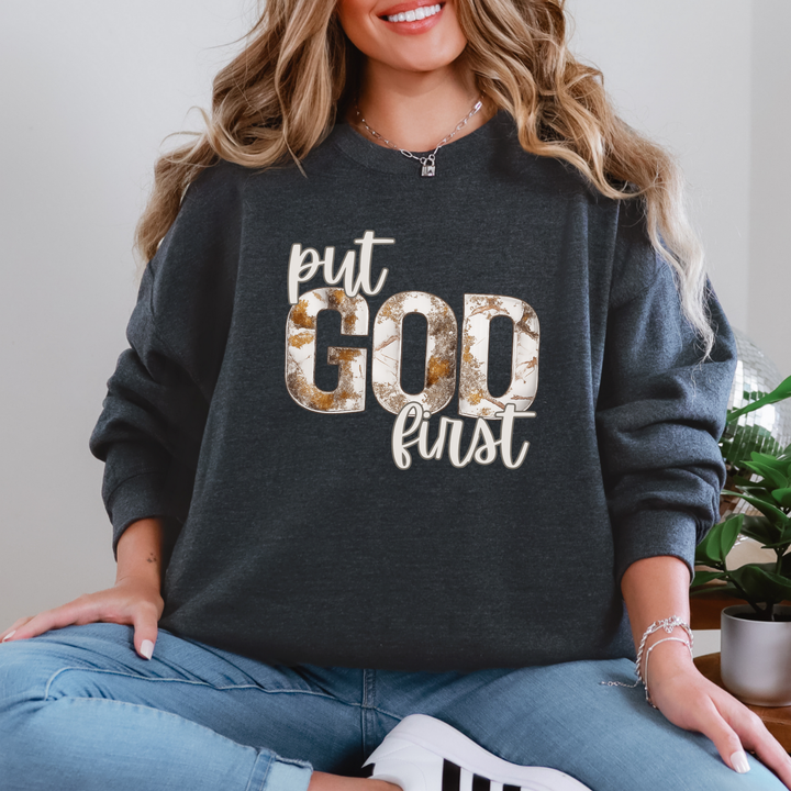 Neutral Put God First Sweatshirt