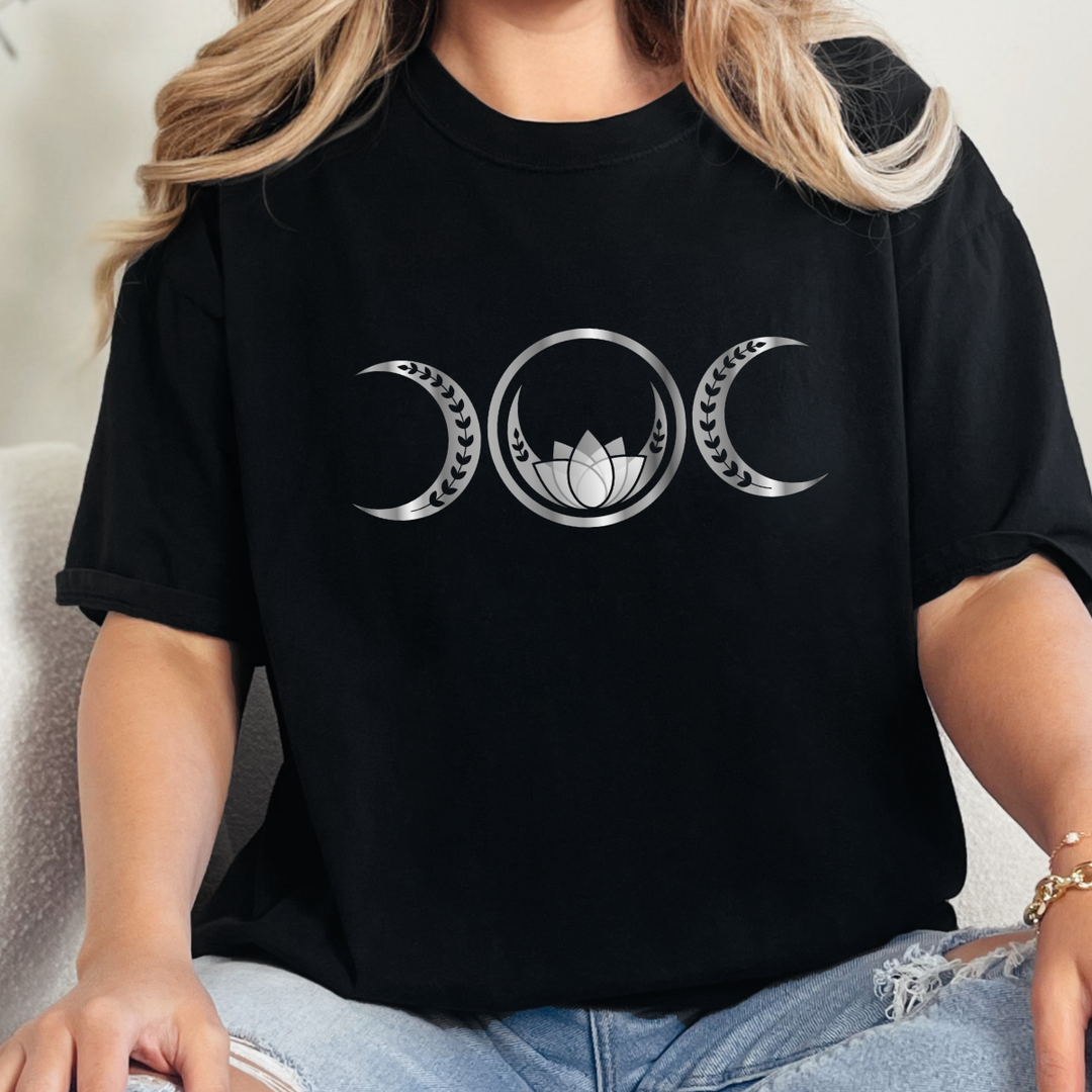 Wholesale Triple Moon Graphic Tee - Black Tee