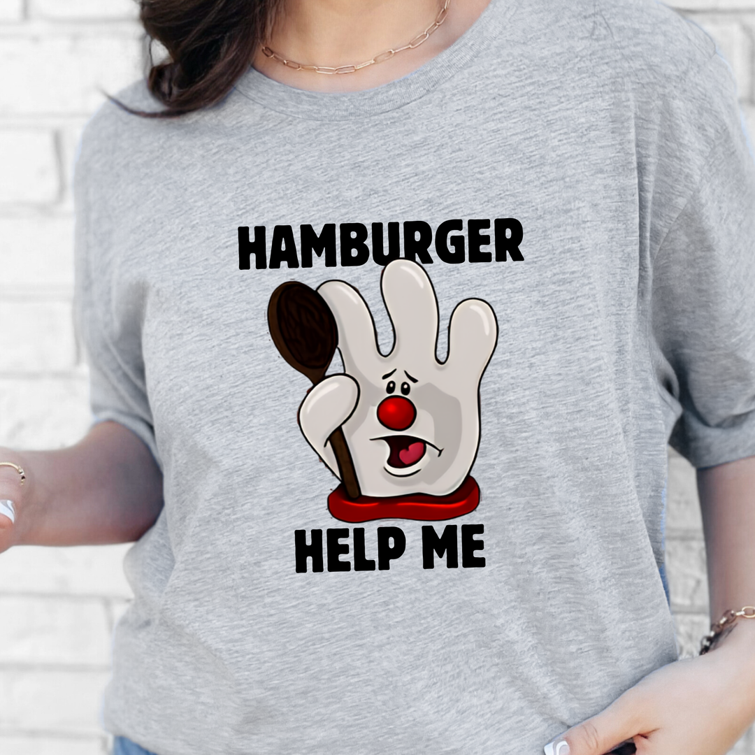 Wholesale Hamburger Help Me Graphic Tee - Grey