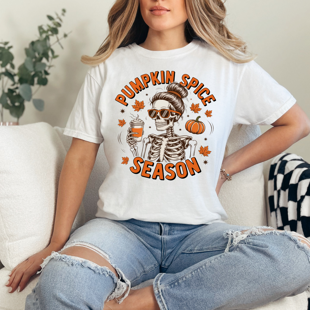 Pumpkin Spice Skeleton Graphic Tee