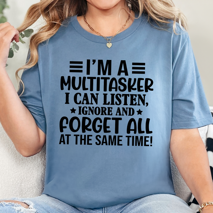 Wholesale Multitasker Graphic Tee - Steel Blue Tee