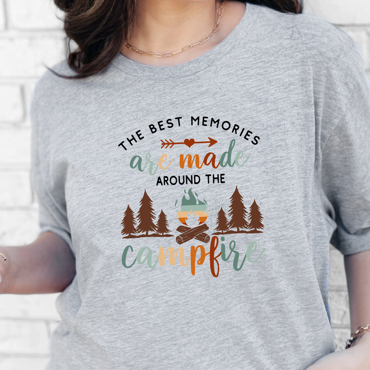 Wholesale Around the Campfire Graphic Tee - Grey Tee