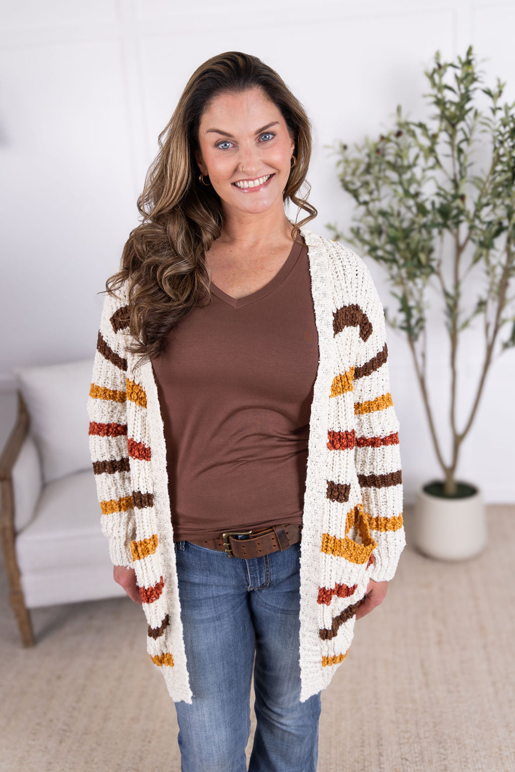 IN STOCK Stripe Cardigan - Fall Stripes