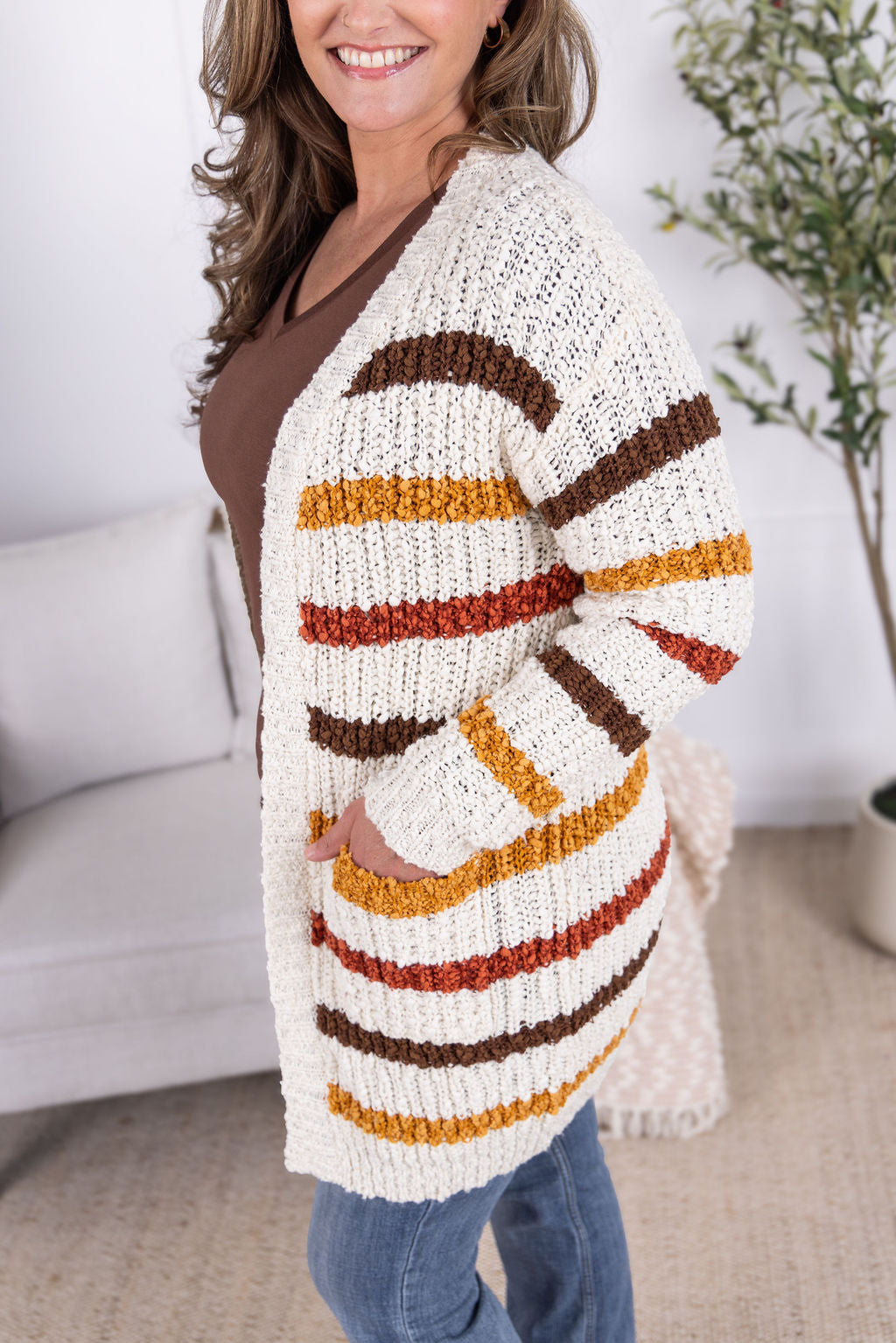 IN STOCK Stripe Cardigan - Fall Stripes