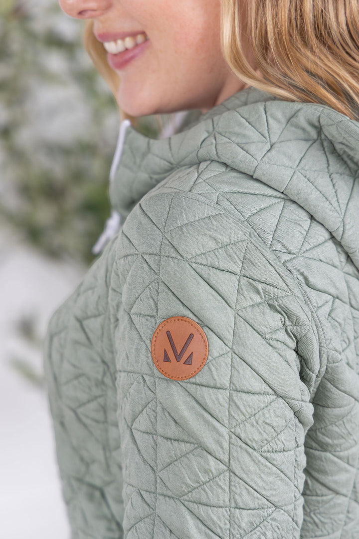 IN STOCK Geometric Fullzip Hoodie - Sage