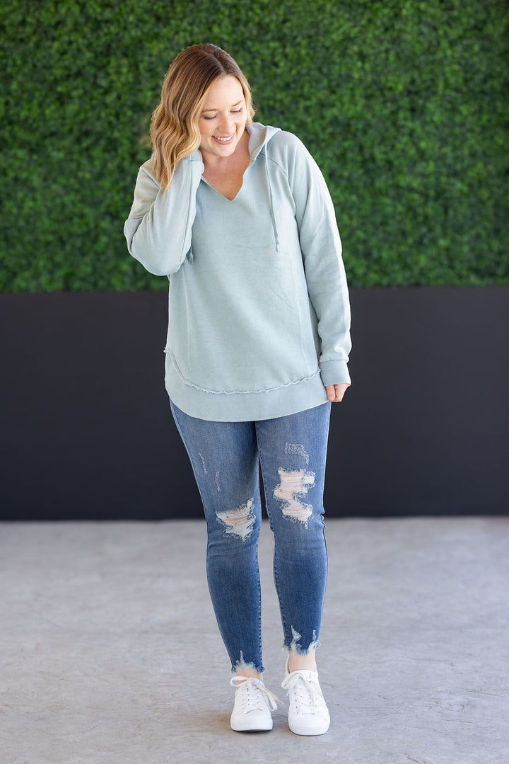 IN STOCK Vintage Wash Beach Hoodie - Seabreeze FINAL SALE