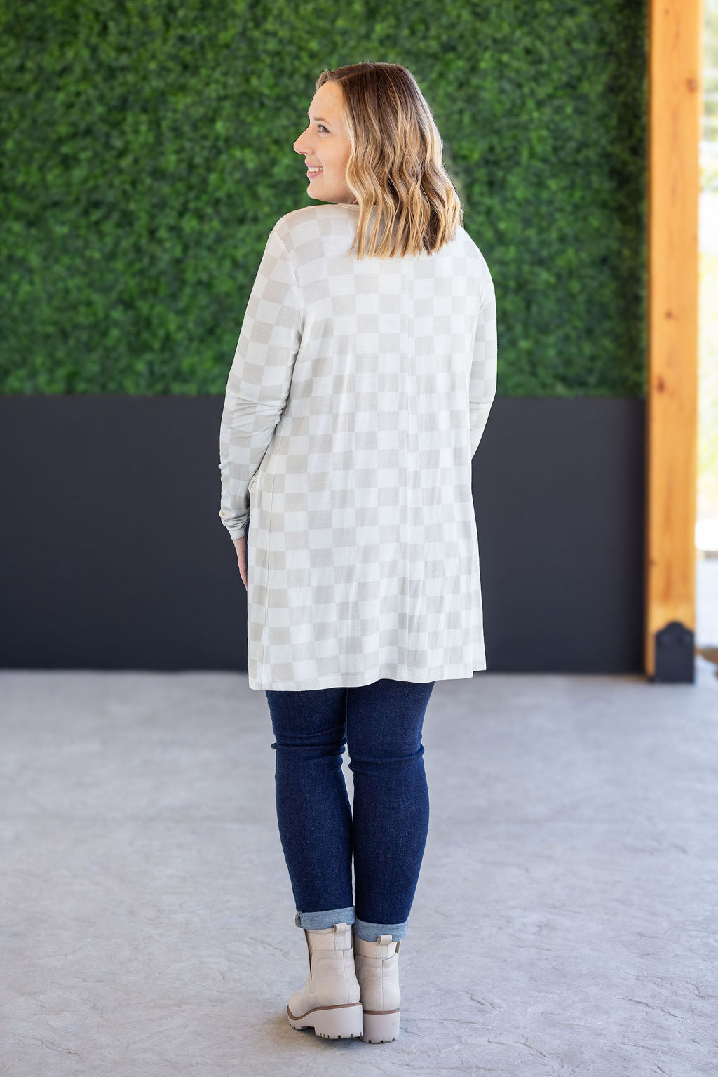 IN STOCK Classic Cardigan - Neutral Checkers