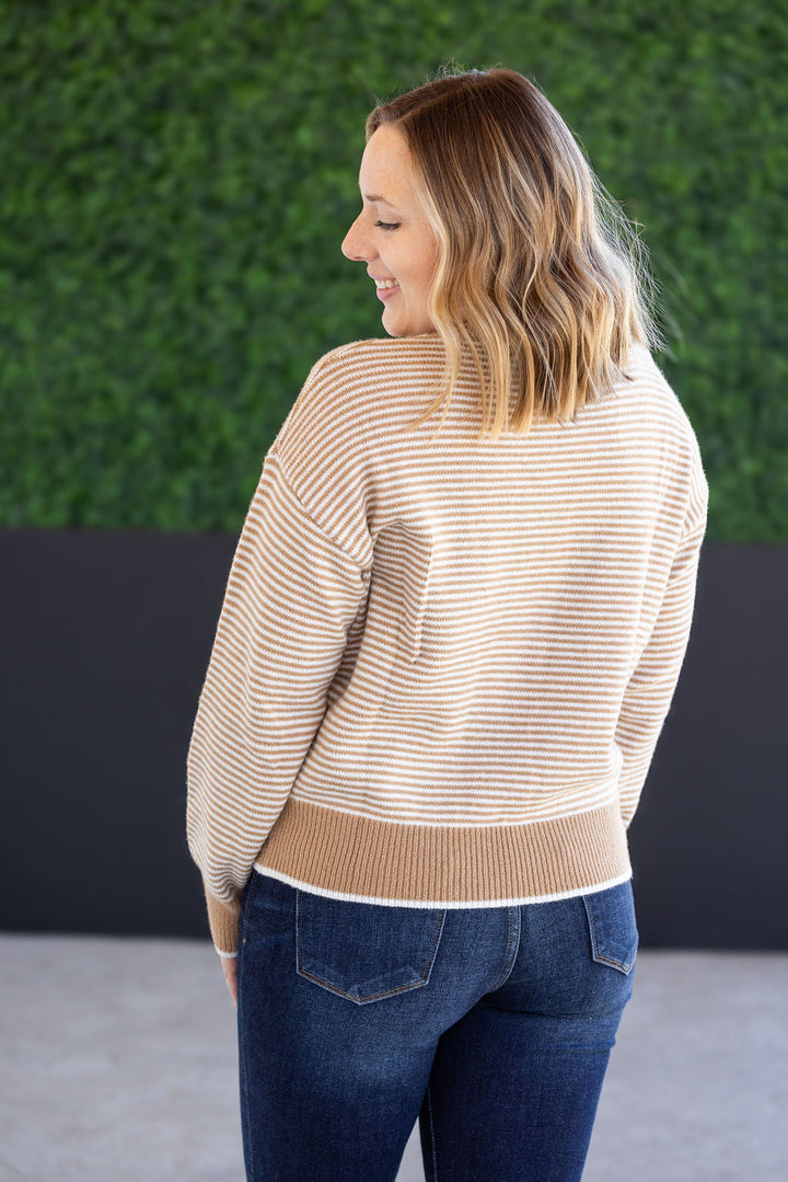 IN STOCK Miley Striped Sweater - Latte