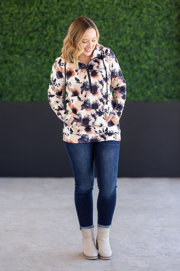 IN STOCK Soft HalfZip Hoodie - Neutral Abstract