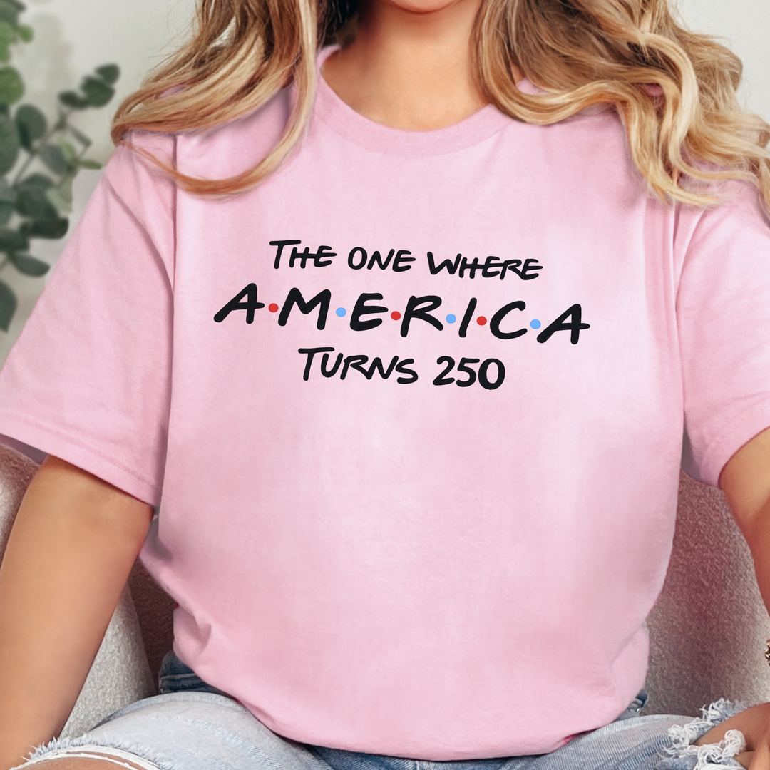 Wholesale America 250 Friends Graphic Tee - Pink