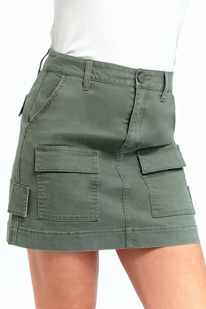 16" STRETCH TWILL CARGO SKIRT in KASEY