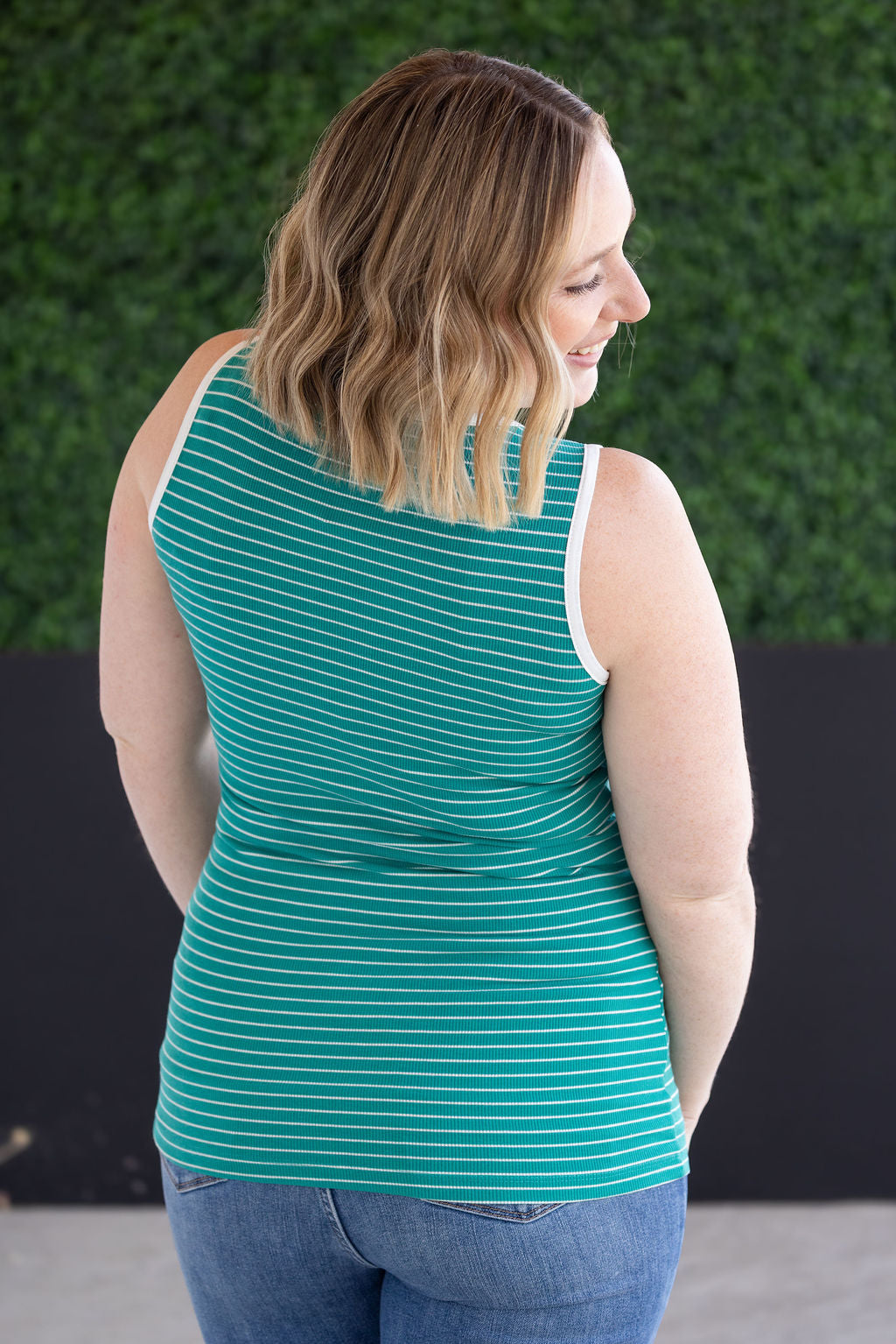 IN STOCK Shiloh Button Snap Tank - Green FINAL SALE