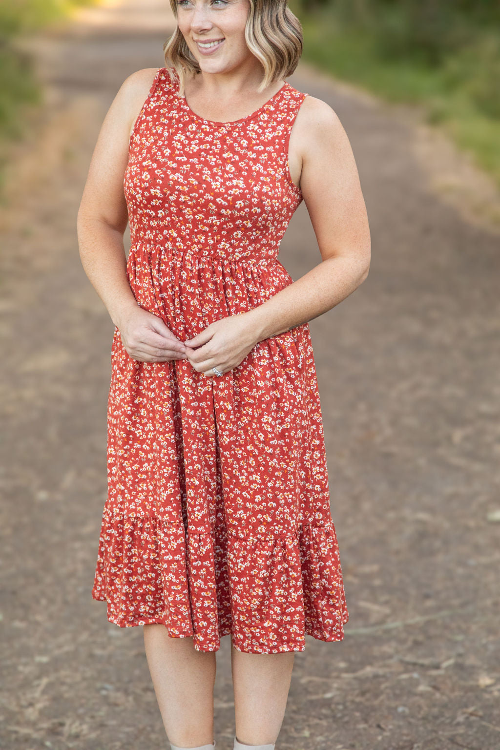 Bailey Dress - Rust Floral | Women's Floral Tank Dress