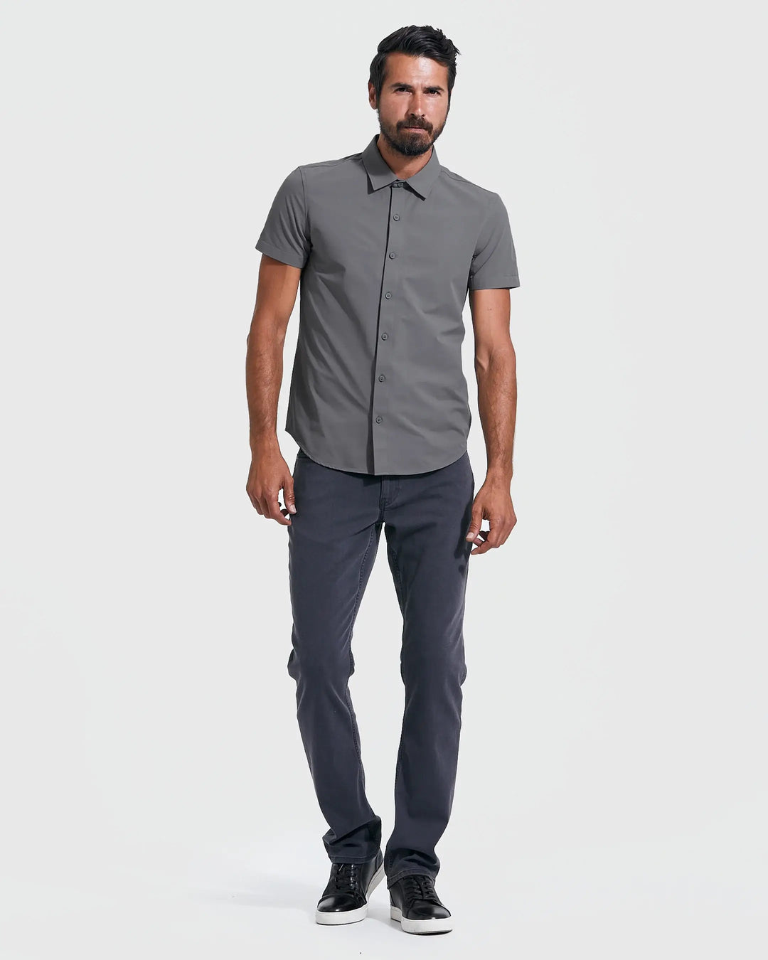 Short Sleeve Button Up Shirt | Commuter | Carbon