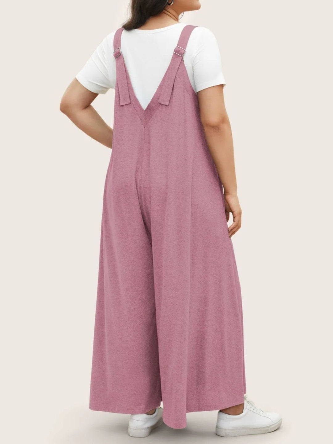 Full Size Pocketed Wide Leg Overalls