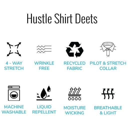 White Hustle Dress Shirt - Long Sleeve