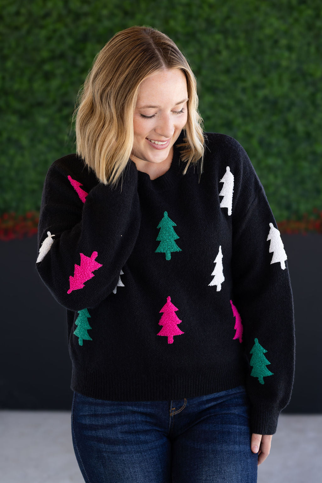 IN STOCK Festive Bright Trees Sweater FINAL SALE
