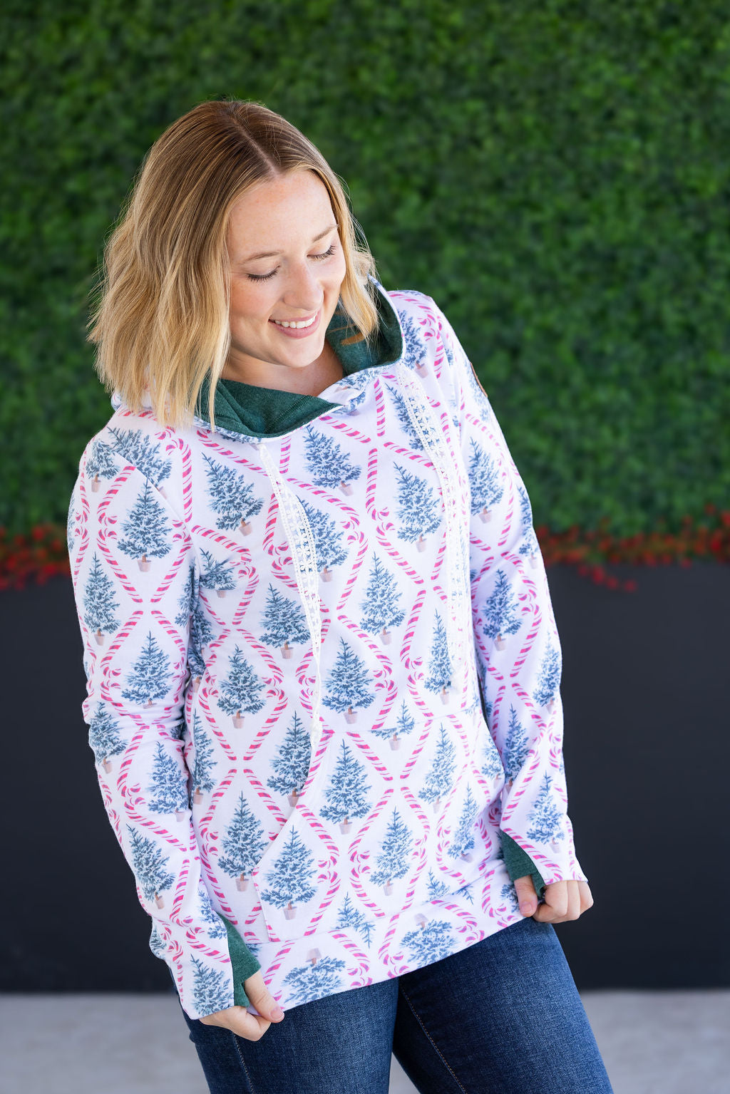 IN STOCK Hailey Pullover Hoodie - Candy Cane Lane