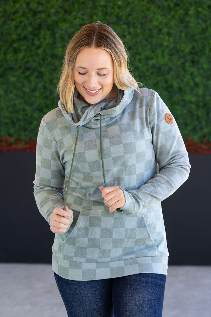 IN STOCK Ashley Hoodie - Olive Checkers