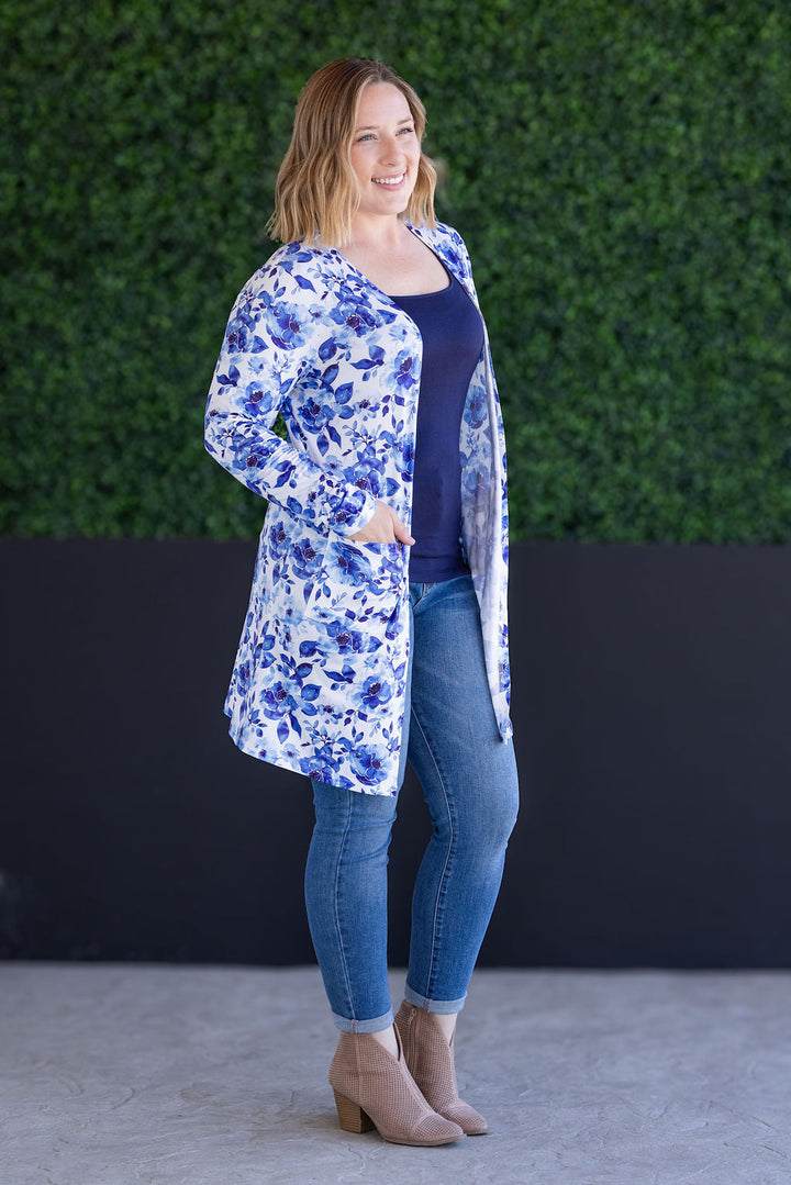 IN STOCK Classic Cardigan - Sapphire Floral
