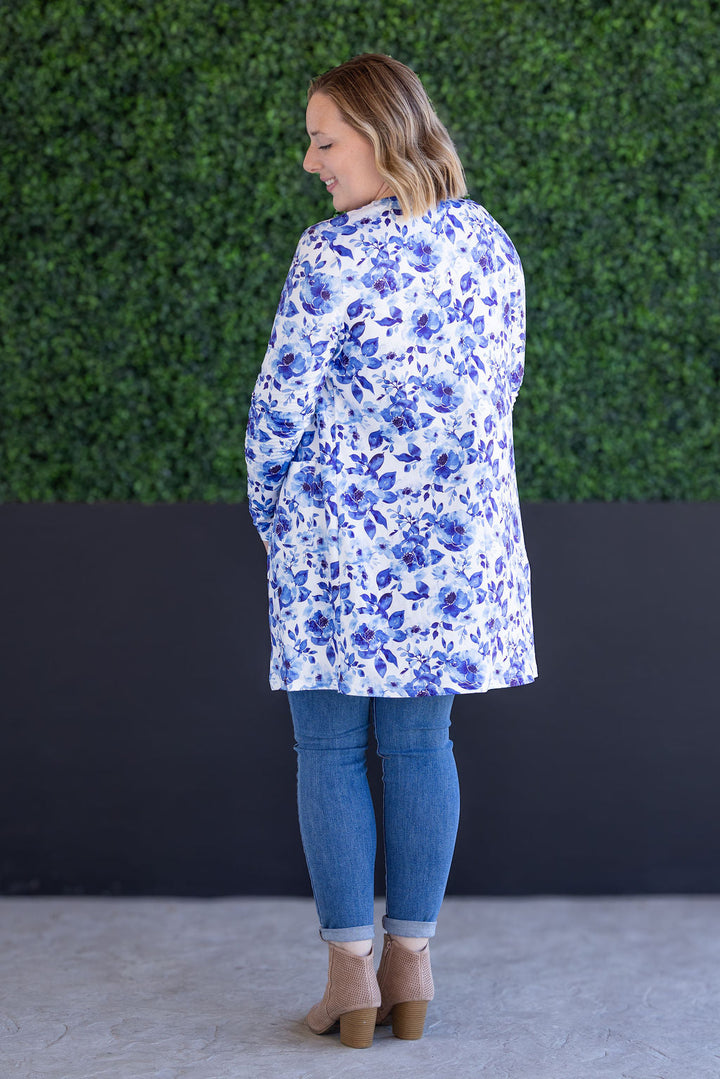 IN STOCK Classic Cardigan - Sapphire Floral