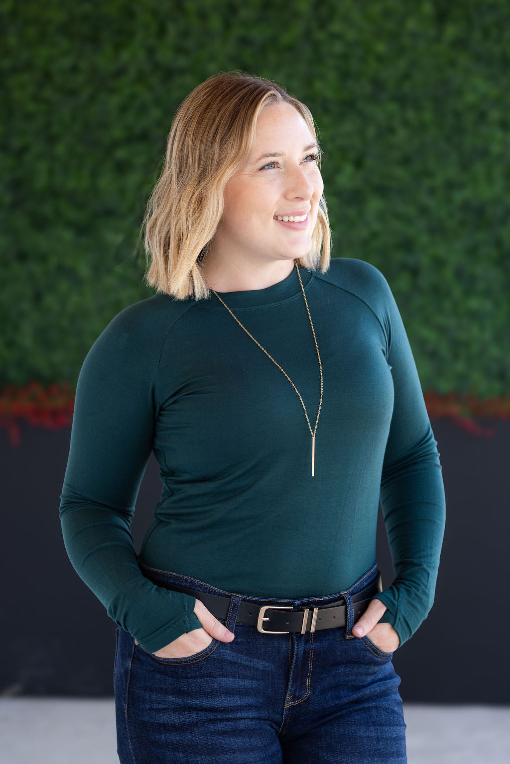 IN STOCK Blair Long Sleeve Top - Hunter Green