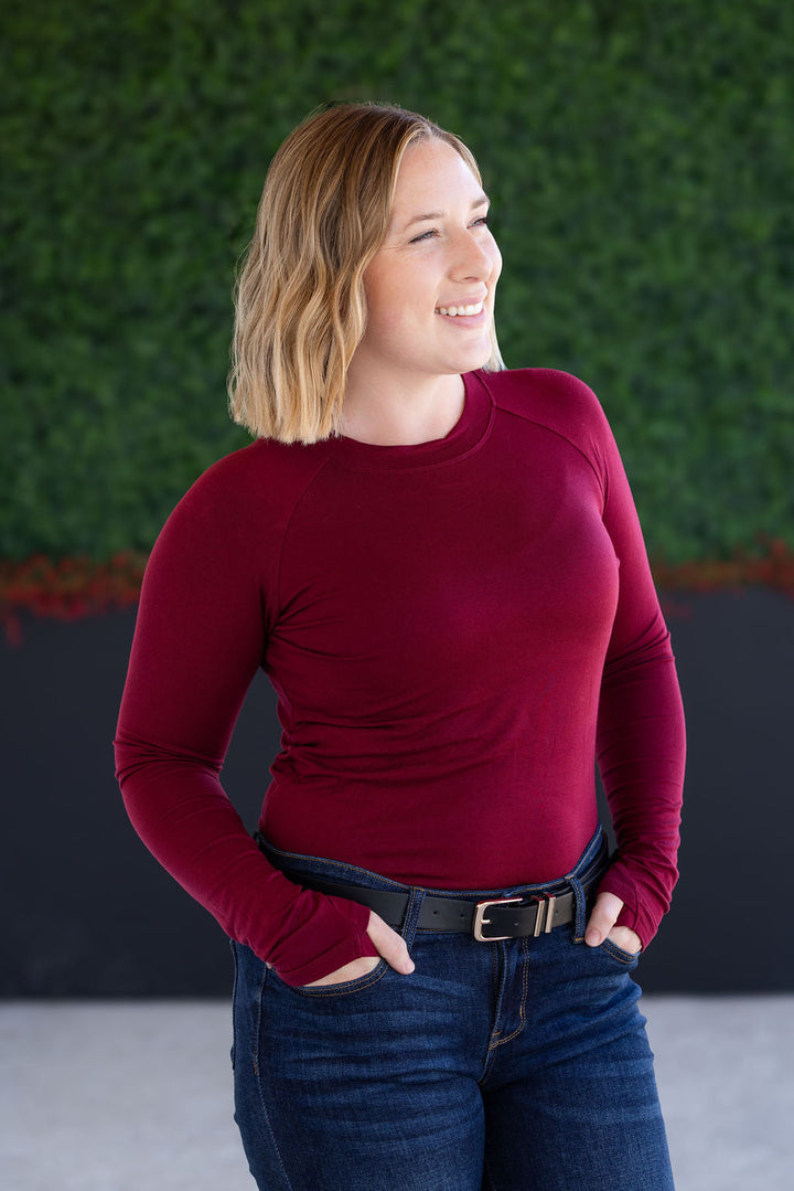 IN STOCK Blair Long Sleeve Top - Burgundy