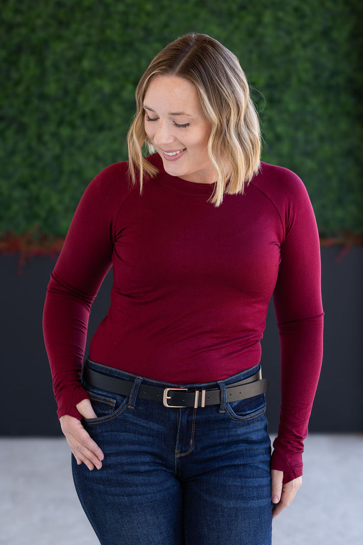 IN STOCK Blair Long Sleeve Top - Burgundy