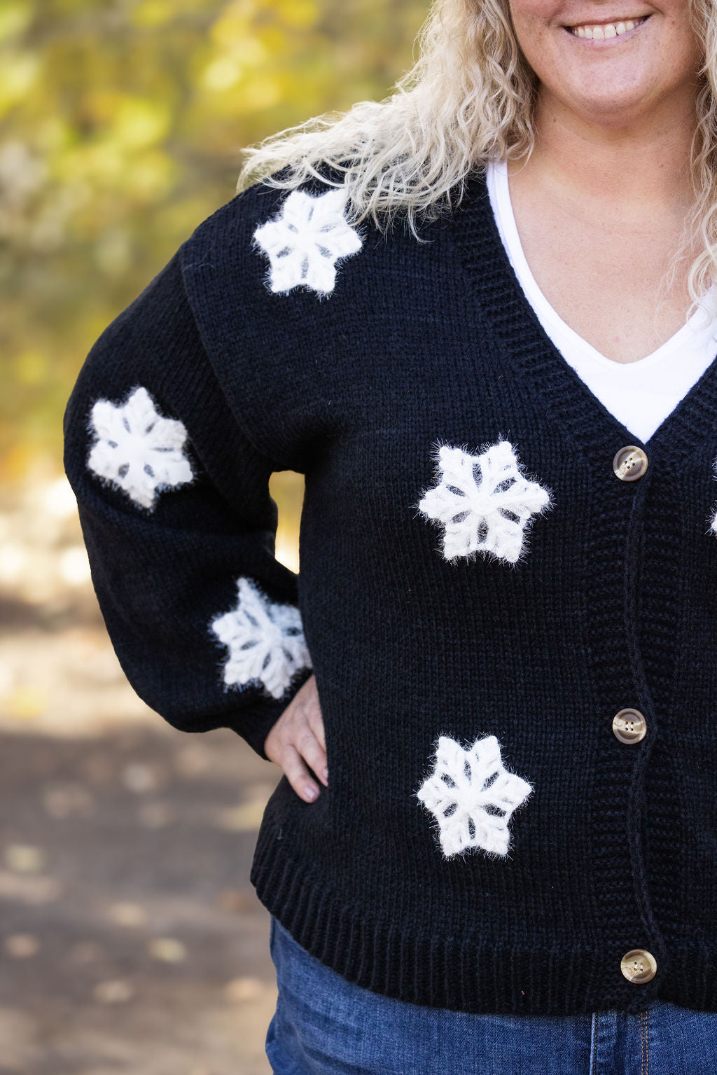 IN STOCK Snowflake Cardigan - Black FINAL SALE