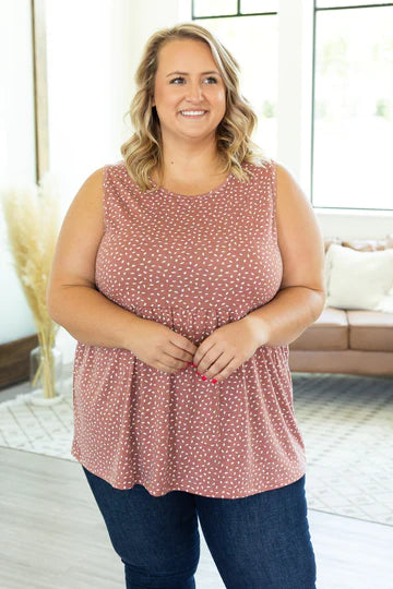Michelle Mae Ruffle Tank - Earthtones