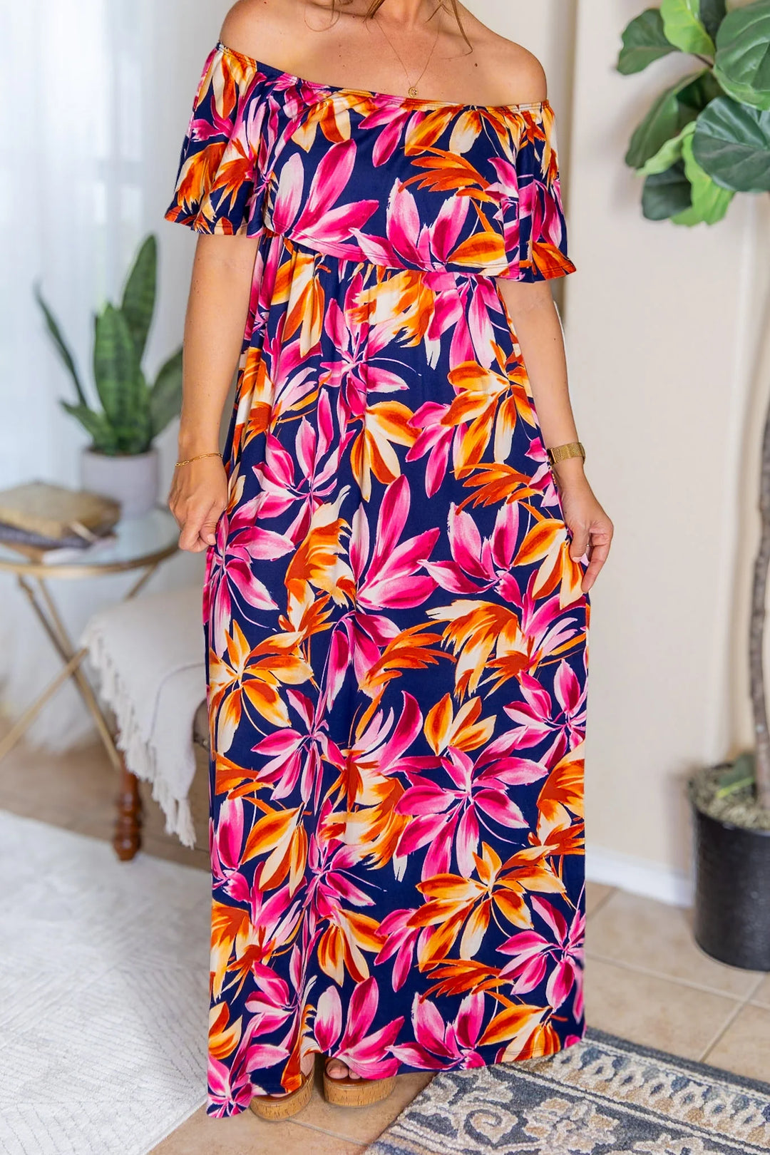 Michelle Mae Oakley Off The Shoulder Maxi Dress