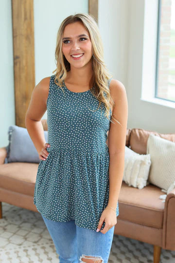 Michelle Mae Ruffle Tank - Earthtones