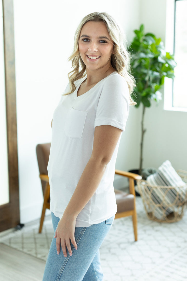 IN STOCK Sophie Pocket Tee - White | Women's Short Sleeve