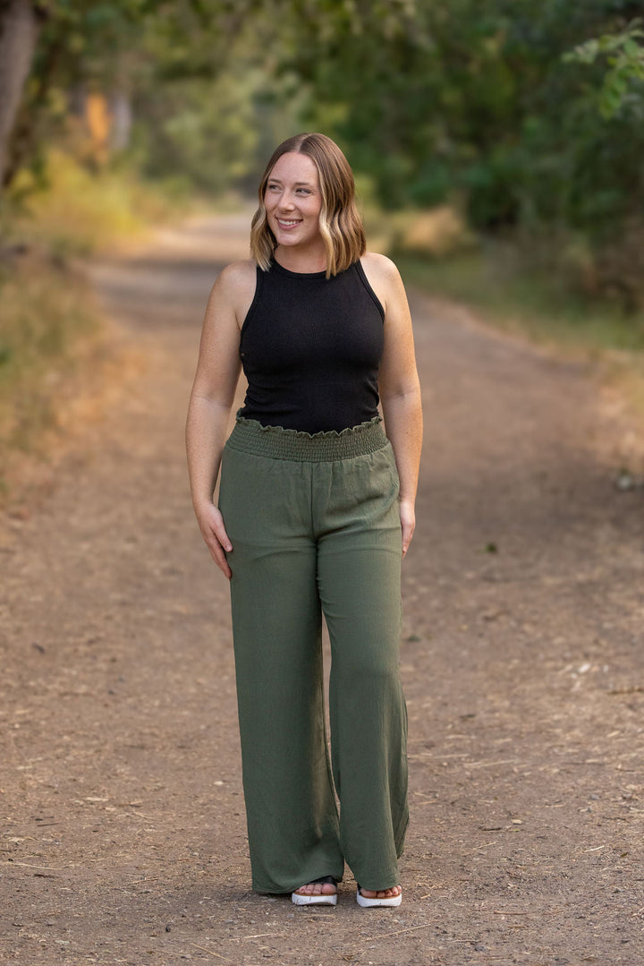 IN STOCK Presley Palazzo Pants -  Olive FINAL SALE