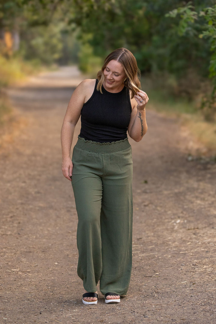 IN STOCK Presley Palazzo Pants -  Olive FINAL SALE