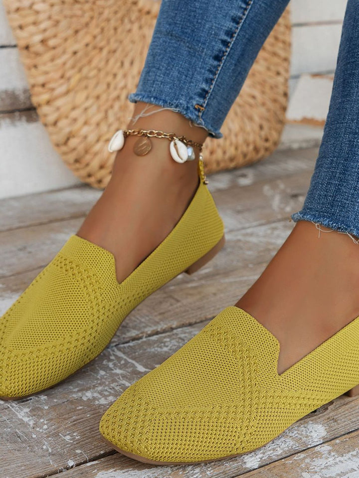 Square Toe Flat Slip-Ons