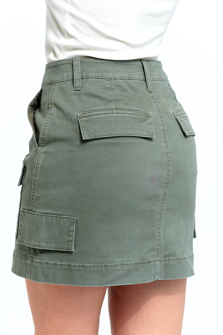 16" STRETCH TWILL CARGO SKIRT in KASEY