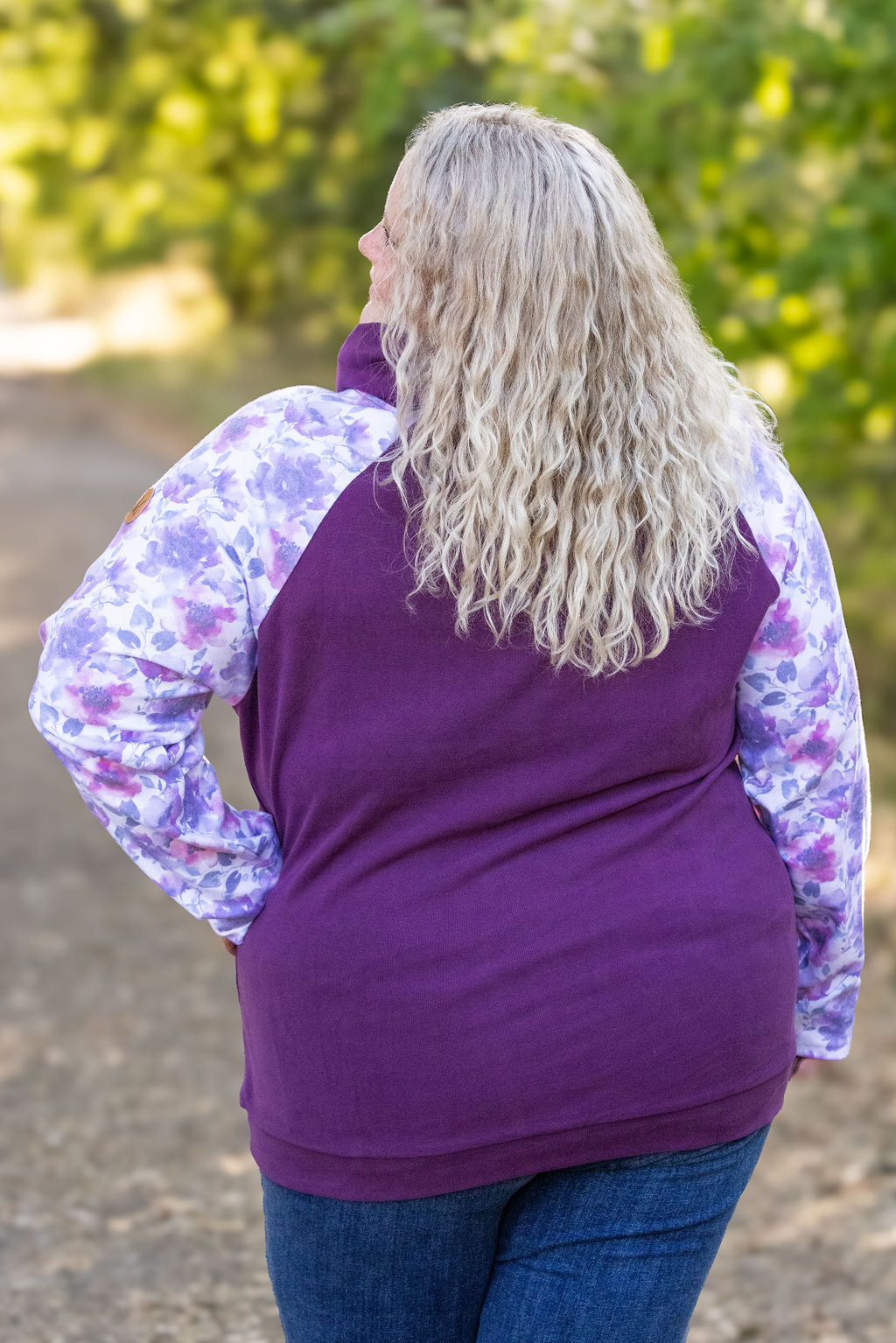 IN STOCK Zoey ZipCowl - Plum and Purple Floral