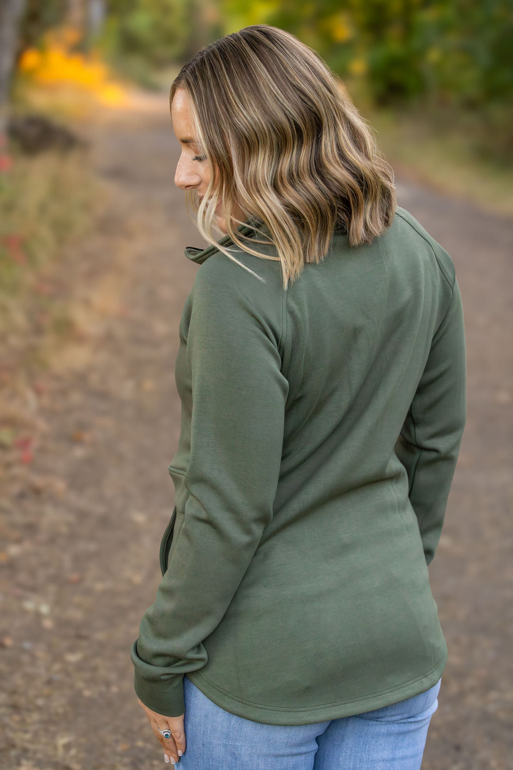 IN STOCK Mia Scuba Halfzip - Olive FINAL SALE