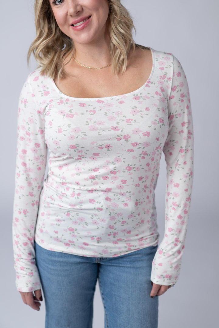 IN STOCK Alyssa Long Sleeve Top - Pretty in Pink Floral