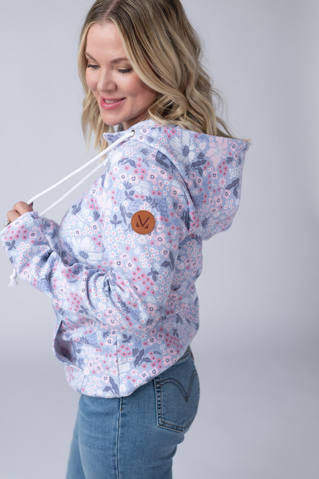 IN STOCK HalfZip Hoodie - Ditsy Blush Floral