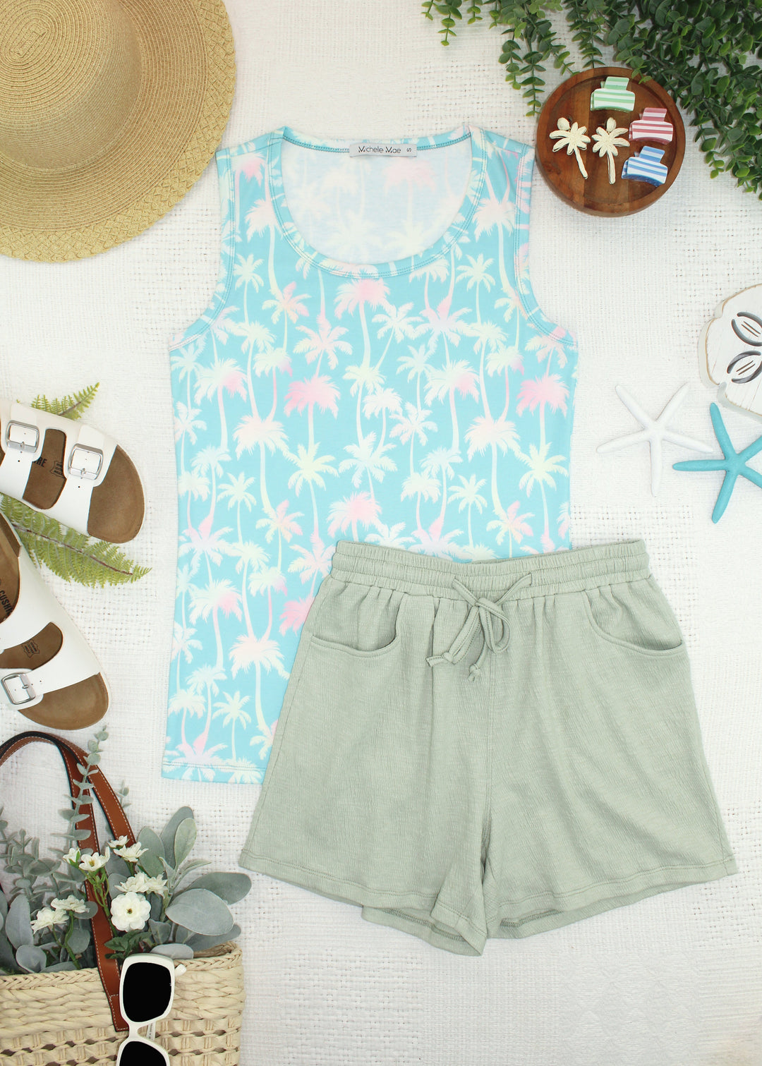 IN STOCK Ava Tank - Aqua Palm