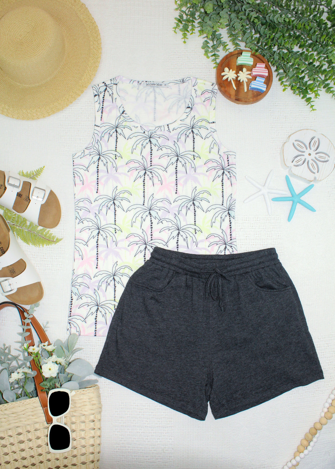 IN STOCK Candice Crinkle Shorts - Charcoal