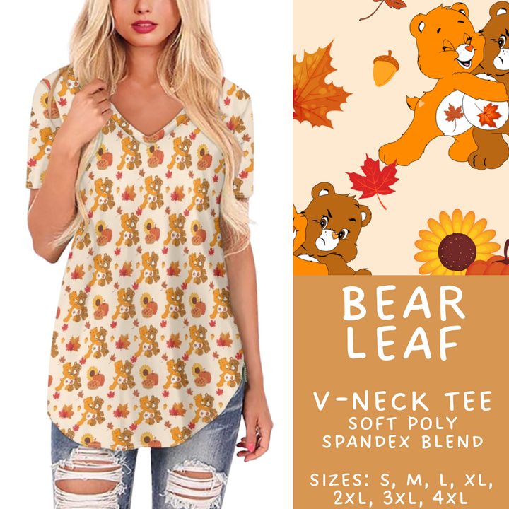 Batch #409 - Character Fall 2 - Closes 9/8 - ETA late October - Bear Leaf V-Neck Tee