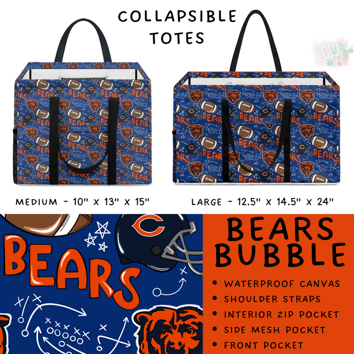 Batch #420 - End Zone Gear - Closes 9/26 - ETA mid Nov - Bears Bubble Collapsible Tote