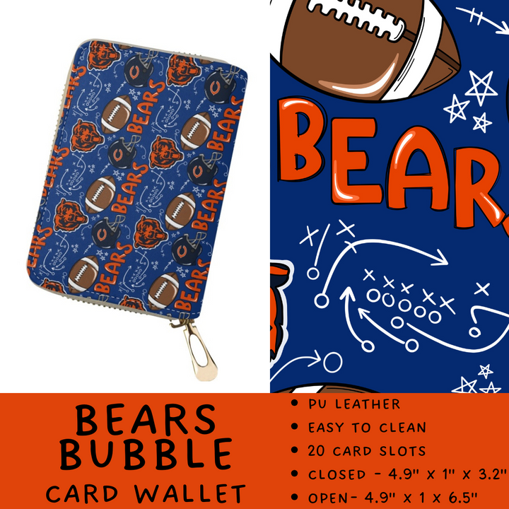 Batch #420 - End Zone Gear - Closes 9/26 - ETA mid Nov - Bears Bubble Card Wallet