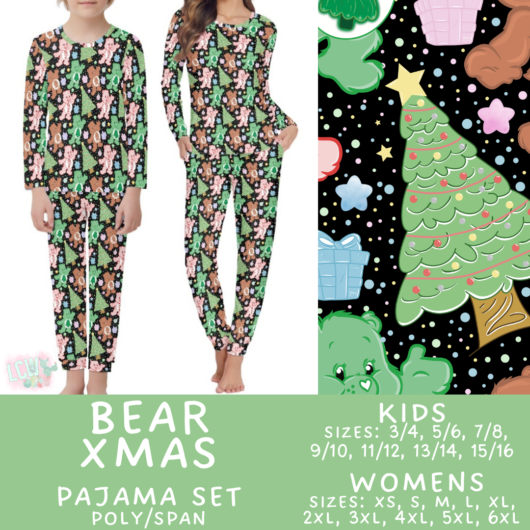 Batch #431 - Character Christmas Pajamas - Closes 10/16 - ETA late Nov - Bear Xmas Women's & Kid's Pajama Set