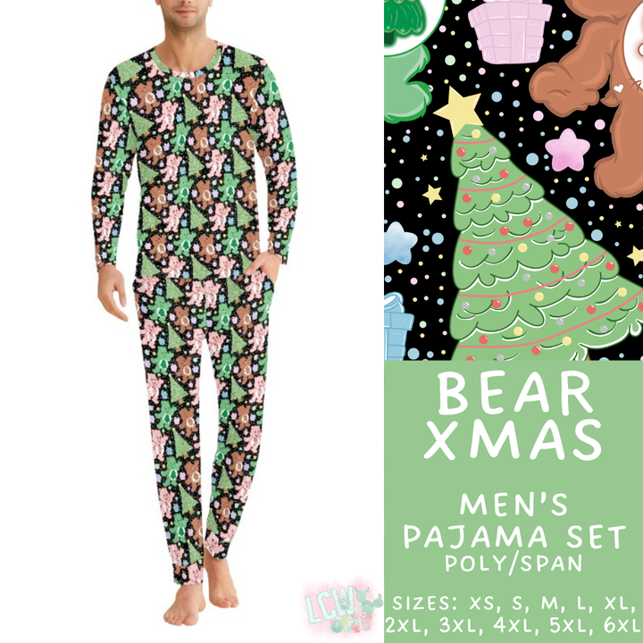 Batch #431 - Character Christmas Pajamas - Closes 10/16 - ETA late Nov - Bear Xmas Men's Pajama Set
