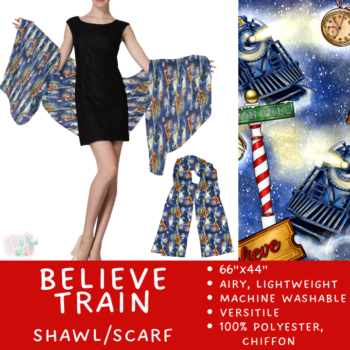 Batch #415 - The Scarf/Shawl Collection - Closes 9/18 - ETA early Nov - Believe Train Scarf/Shawl